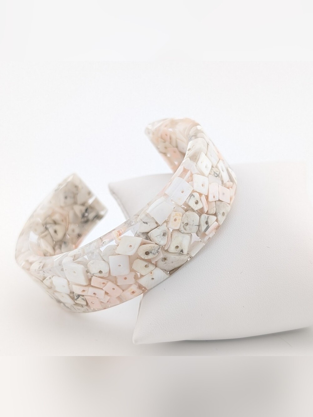 Hand Crafted Shell Beachy Cuff - Artisan Upcycled Vintage Jewelry - Bracelet